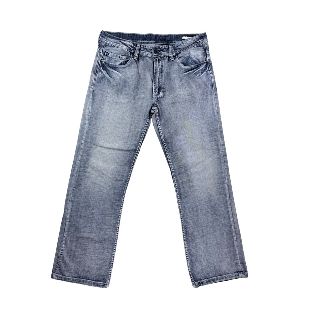 Buffalo Ruffer Jeans Mens 36 Light Wash Easy Fit Straight Leg Denim Pants